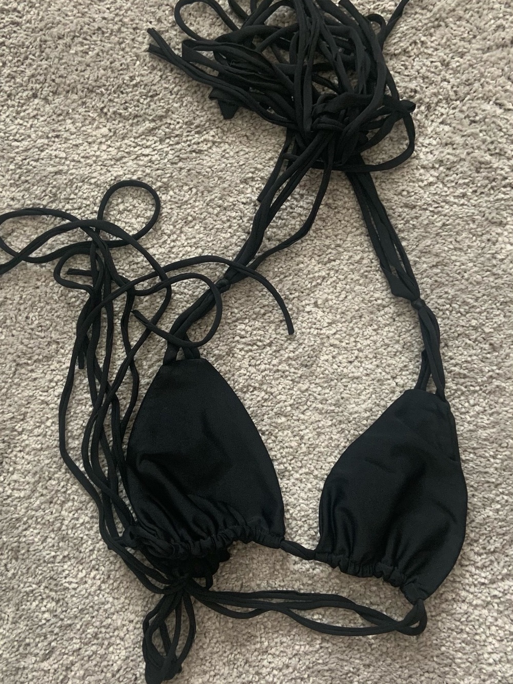 Mikoh Black Fringe tie bikini set